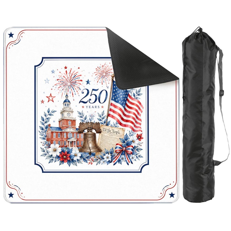 Patriotic 250th Anniversary Mahjong Mat, America gift, Independence Day Mahjong Game Mat, American Mahjong Gift, USA Party Decor 26" image 3
