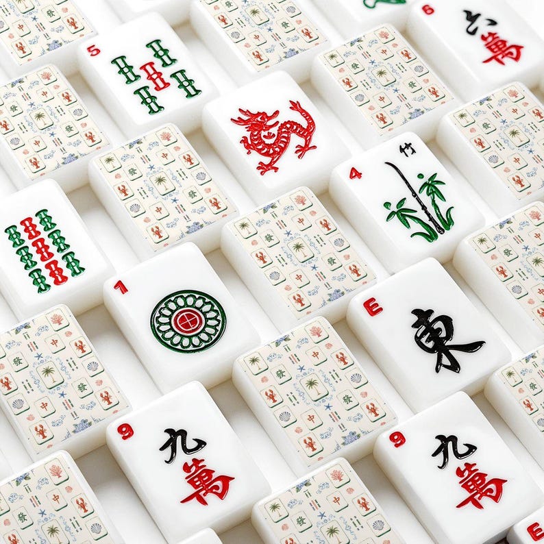 Coastal Mahjong Tiles Set, Hydrangea Mahjong Game Tiles, Nautical American Mahjong Set, Beach House Mahjong Gift Set image 1