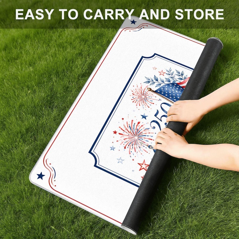 Patriotic 250th Anniversary Mahjong Mat, America gift, Independence Day Mahjong Game Mat, American Mahjong Gift, USA Party Decor 26" image 6