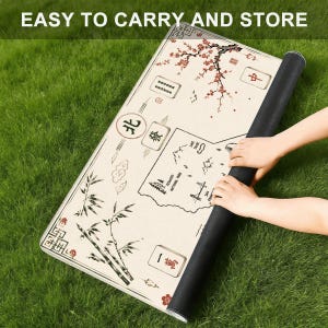 California Mahjong Mat, Chinoiserie California Map Mahjong Mat, West Coast Mahjong Gift, Asian Coastal Game Night Decor image 5
