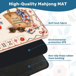 Tomato Girl Mahjong Mat, Summer Mahjong Game Mat, Coastal Italian Mahjong Decor, Mediterranean Mahjong Gift image 4