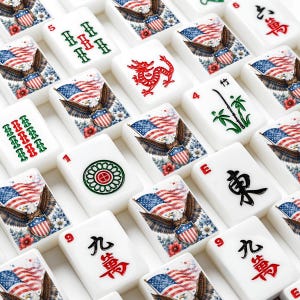 Patriotic American Mahjong Tile Set, Eagle Mahjong Tiles, USA Mahjong Set,American Mahjong Game,Independence Day Gift,Mahjong Collection image 7