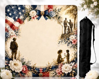 Tapete de Mahjong para Héroes Jubilados, Tapete de Mahjong Patriótico, Tablero de Mahjong Chinoiserie en Honor a los Veteranos, Regalo de Mahjong para Celebración Conmemorativa de la Bandera de EE. UU., 26''