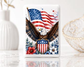 Patriotic American Mahjong Tile Set, Eagle Mahjong Tiles, USA Mahjong Set,American Mahjong Game,Independence Day Gift,Mahjong Collection
