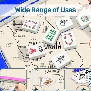 California Mahjong Mat, Chinoiserie California Map Mahjong Mat, West Coast Mahjong Gift, Asian Coastal Game Night Decor image 6