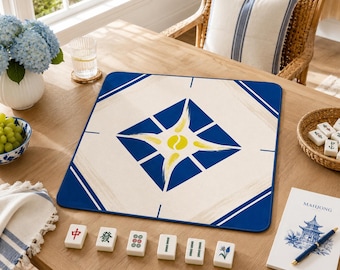 Tennis Mahjong Mat, Pickleball Mahjong Mat, Country Club Game Table Mat, Preppy Sports Decor, Mahjong Gift for Her 26"