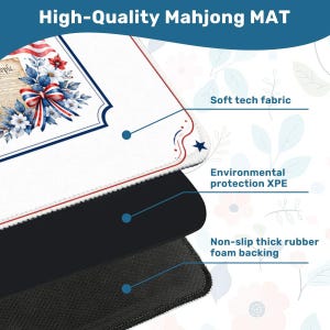 Patriotic 250th Anniversary Mahjong Mat, America gift, Independence Day Mahjong Game Mat, American Mahjong Gift, USA Party Decor 26" image 5
