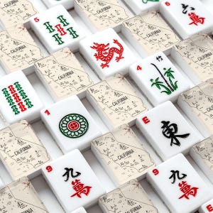 California Mahjong Tiles Set, West Coast Mahjong Set, Chinoiserie California Mahjong Gift, American Mahjong 160‑Tile Set image 7