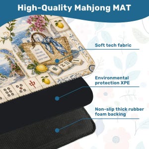 Mediterranean Lemon Mahjong Mat, Coastal Italian Mahjong Game Mat, Amalfi Coast Mahjong Table Cover image 4