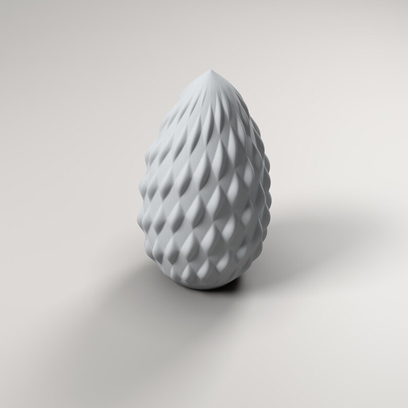 Tannenzapfen Deko grau – moderne Weihnachtsdeko Figur, Skandi Winterdeko, 3D-Druck – angle-2