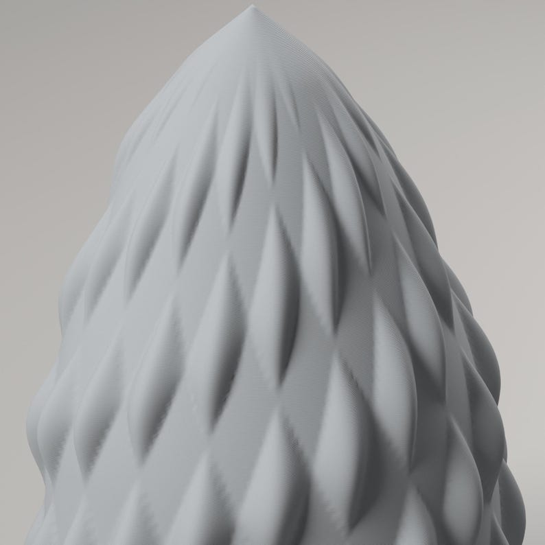 Tannenzapfen Deko grau – moderne Weihnachtsdeko Figur, Skandi Winterdeko, 3D-Druck – detail