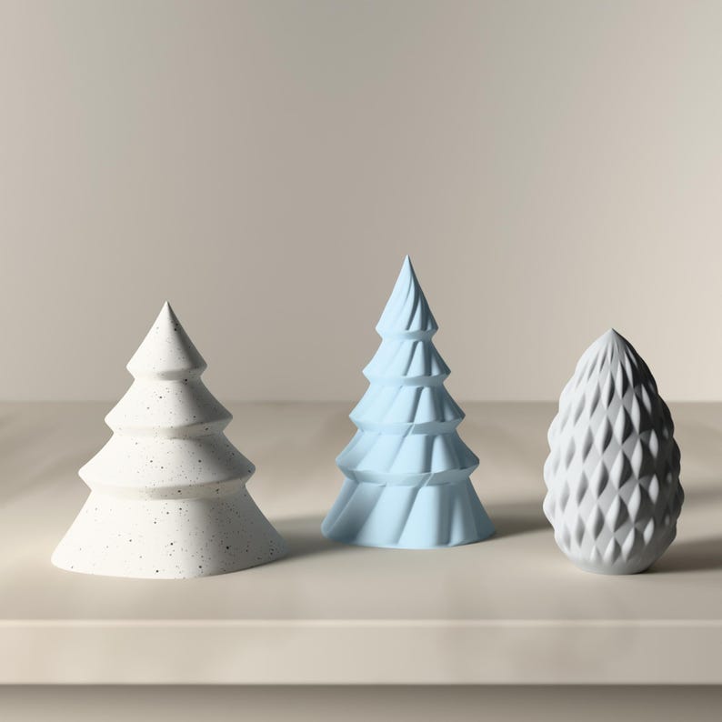 Weihnachtsdeko Set Tannen, Zapfen und Sterne – LED Teelichthalter und Anhänger, 3D-Druck skandinavisch – lifestyle