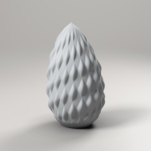 Tannenzapfen Deko grau – moderne Weihnachtsdeko Figur, Skandi Winterdeko, 3D-Druck – hero