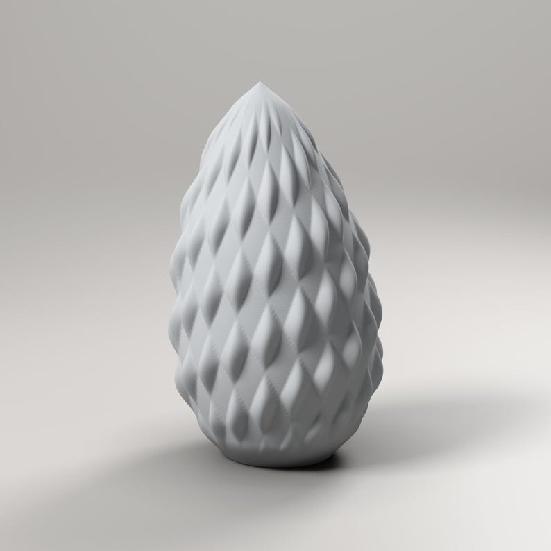Tannenzapfen Deko grau – moderne Weihnachtsdeko Figur, Skandi Winterdeko, 3D-Druck – hero