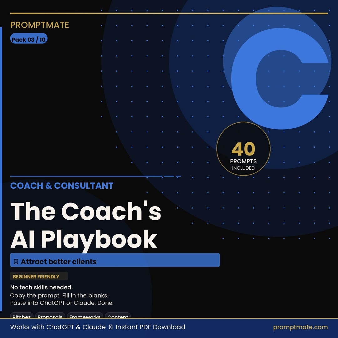 AI Prompt Pack for Coaches and Consultants | 40 Chatgpt & Claude ...