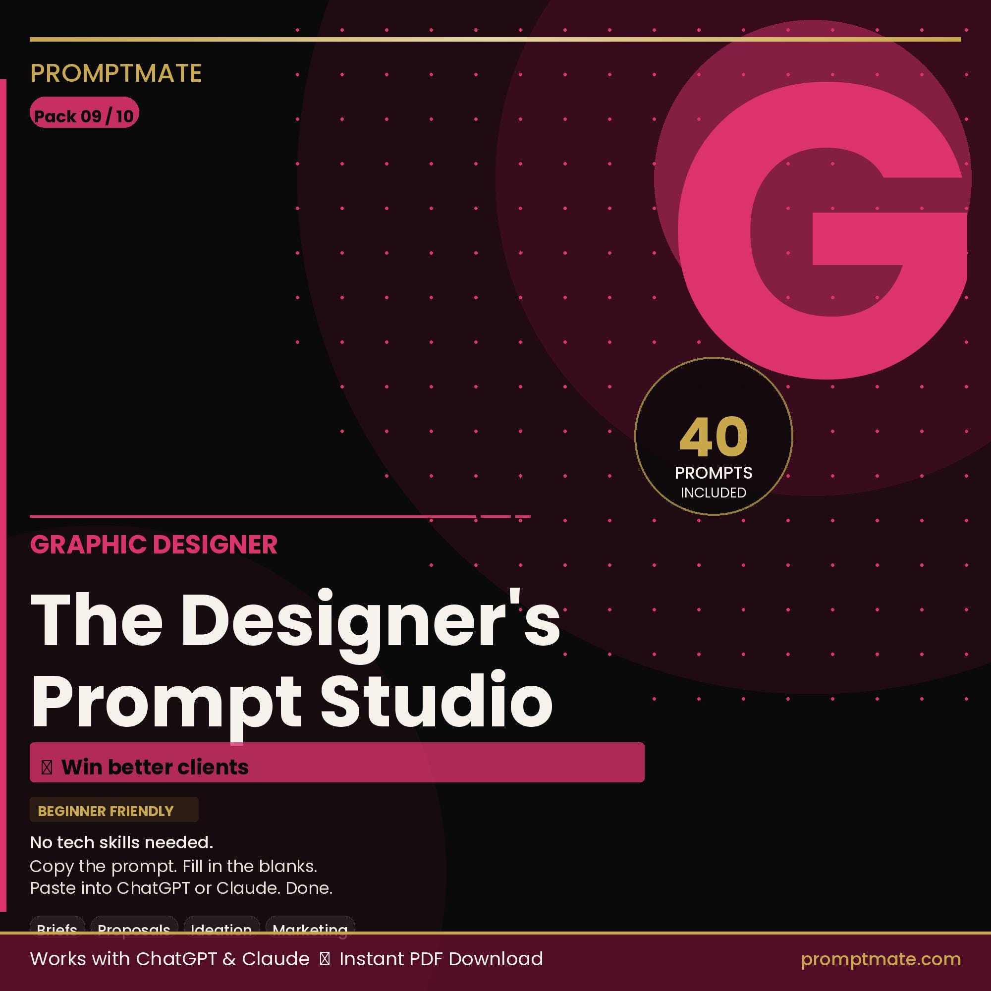 AI Prompt Pack for Graphic Designers & Creatives | 40 Chatgpt Claude ...