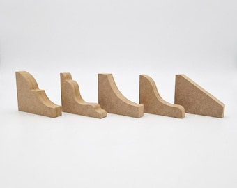 Unpainted MDF Small Size Corbels: Shaker, Traditional, Modern | 5 Styles