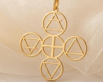 Four Elements Necklace | 925 Sterling Silver | Elemental Symbolism | Spiritual Balance Gift