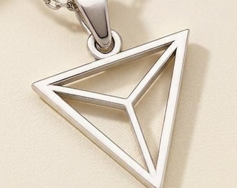 Silver Triangle Necklace | Sterling Silver Jewelry | Geometric Minimalist Style | Symbolic Gift for Her