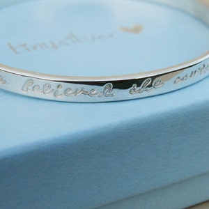 Silver Message Bangle Script Sterling Silver image 6