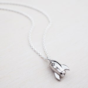 Tiny Silver Rocket Necklace | Sterling Silver