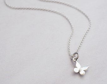 Tiny Silver Butterfly Necklace | Sterling Silver