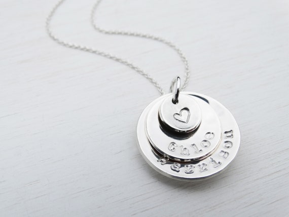 Personalised Circle Necklace Sterling 