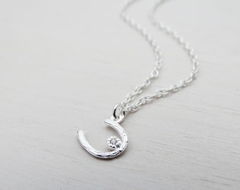 Silver Horseshoe Anklet | Sterling Silver | Cubic Zirconia