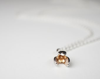 Tiny Sterling Silver Snowdrop Necklace