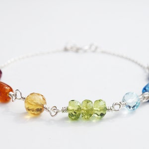Gemstone Chakra Bracelet | Sterling Silver