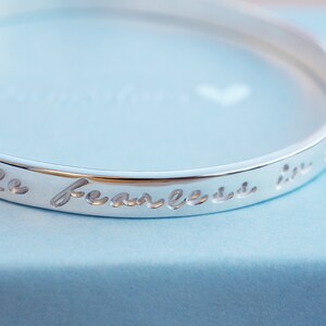 Silver Message Bangle Script Sterling Silver image 3