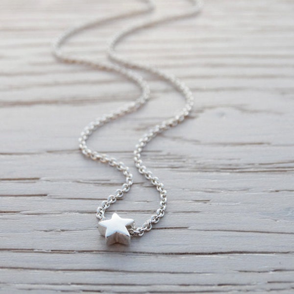 Tiny Silver Star Necklace | Sterling Silver