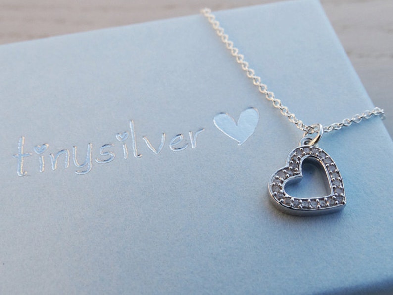 Silver Diamond Heart Necklace Diamonds Sterling Silver