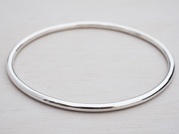Silver bangle etsy deals