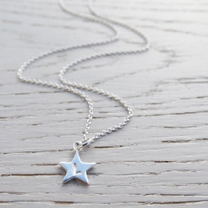Tiny Silver Star Necklace With Initial | Personalised | Sterling Silver