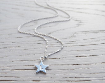 Tiny Silver Star Necklace With Initial | Personalised | Sterling Silver