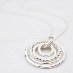 Textured Hoops Necklace | Sterling Silver