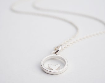 Tiny Silver Heart Necklace | Sterling Silver