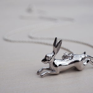 Leaping Hare Necklace | Sterling Silver