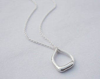 Organic Silver Drop Necklace