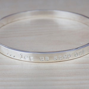 Silver Message Bangle, Sterling Silver, Personalised Bracelet