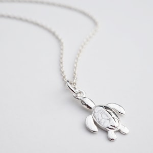 Tiny Silver Turtle Necklace | Sterling Silver