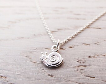 Tiny Silver Snail Necklace - Childrens Jewellery - Sterling Silver