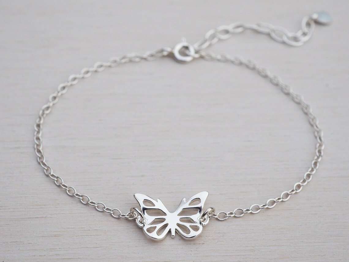 Silver Butterfly Bracelet Sterling Silver Etsy