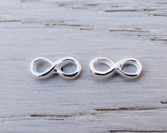 Silver Infinity Stud Earrings, Sterling Silver