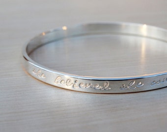 Silver Message Bangle | Script | Sterling Silver