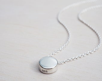 Silver Dot Necklace | Sterling Silver Circle