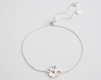 Daisy Slider Bracelet | Sterling Silver