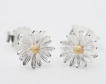 Goujons en marguerite en argent sterling