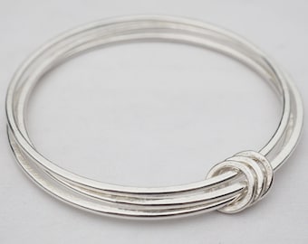 Triple Silver Bangle | Sterling Silver